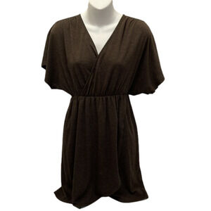 LUSH faux wrap brown dress size XS